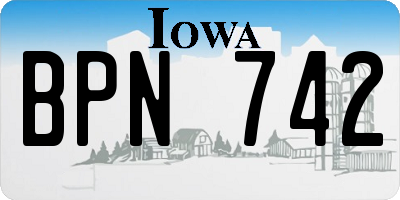 IA license plate BPN742
