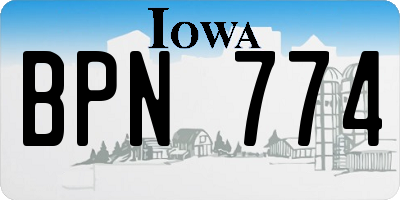IA license plate BPN774