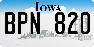 IA license plate BPN820