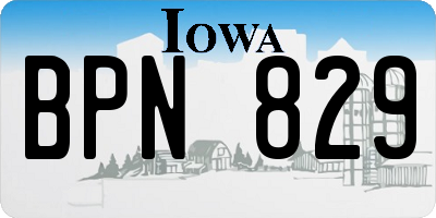 IA license plate BPN829