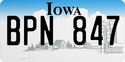 IA license plate BPN847