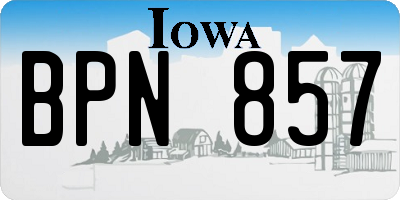 IA license plate BPN857