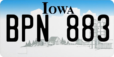 IA license plate BPN883
