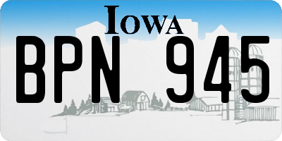 IA license plate BPN945