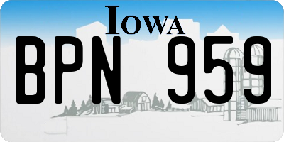 IA license plate BPN959
