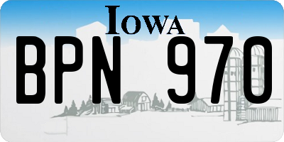 IA license plate BPN970