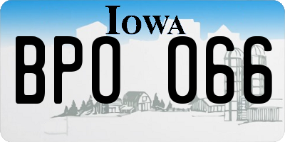 IA license plate BPO066