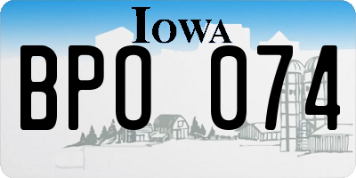IA license plate BPO074