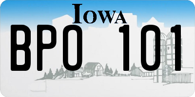 IA license plate BPO101