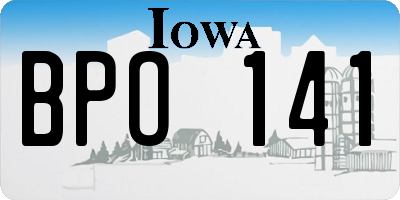 IA license plate BPO141