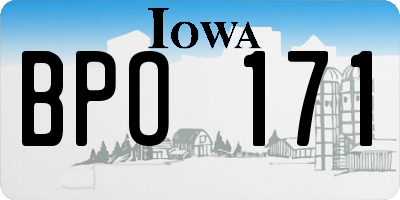 IA license plate BPO171