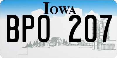 IA license plate BPO207