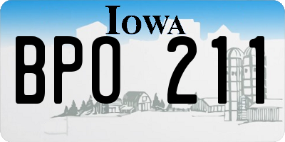 IA license plate BPO211