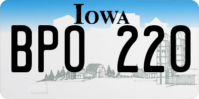 IA license plate BPO220