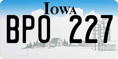 IA license plate BPO227