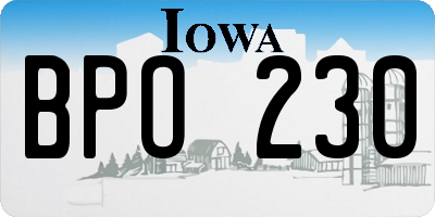 IA license plate BPO230