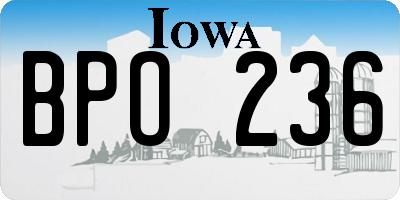 IA license plate BPO236