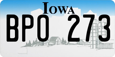 IA license plate BPO273