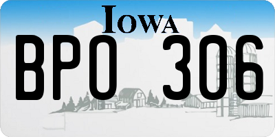 IA license plate BPO306