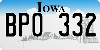 IA license plate BPO332