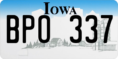 IA license plate BPO337