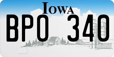IA license plate BPO340