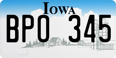 IA license plate BPO345
