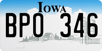 IA license plate BPO346