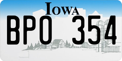 IA license plate BPO354