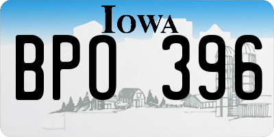 IA license plate BPO396