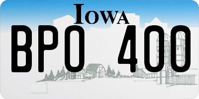 IA license plate BPO400