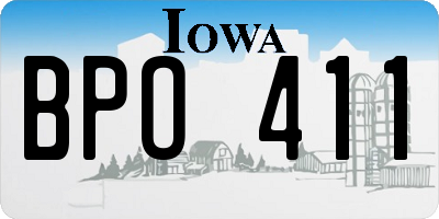 IA license plate BPO411