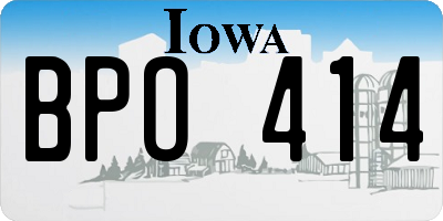 IA license plate BPO414