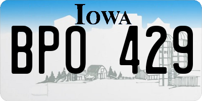 IA license plate BPO429