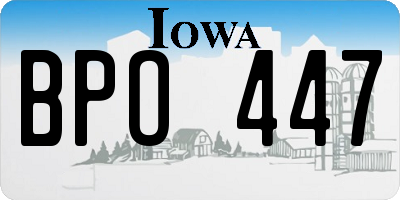 IA license plate BPO447