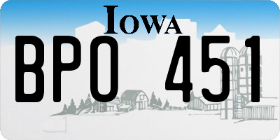 IA license plate BPO451