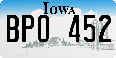 IA license plate BPO452