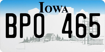 IA license plate BPO465