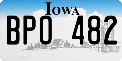 IA license plate BPO482