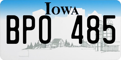 IA license plate BPO485