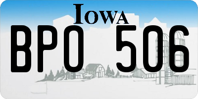 IA license plate BPO506