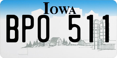 IA license plate BPO511