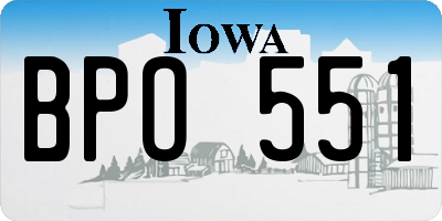 IA license plate BPO551