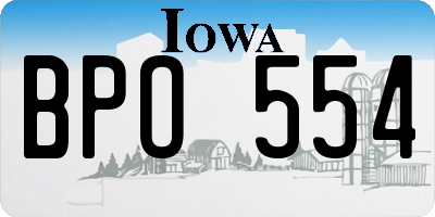 IA license plate BPO554