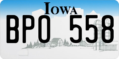 IA license plate BPO558
