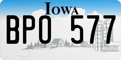 IA license plate BPO577