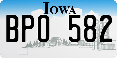 IA license plate BPO582