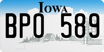 IA license plate BPO589