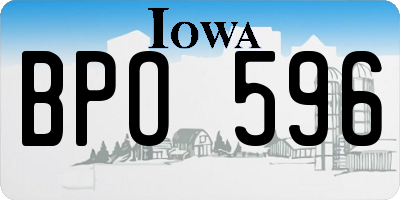 IA license plate BPO596