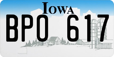 IA license plate BPO617